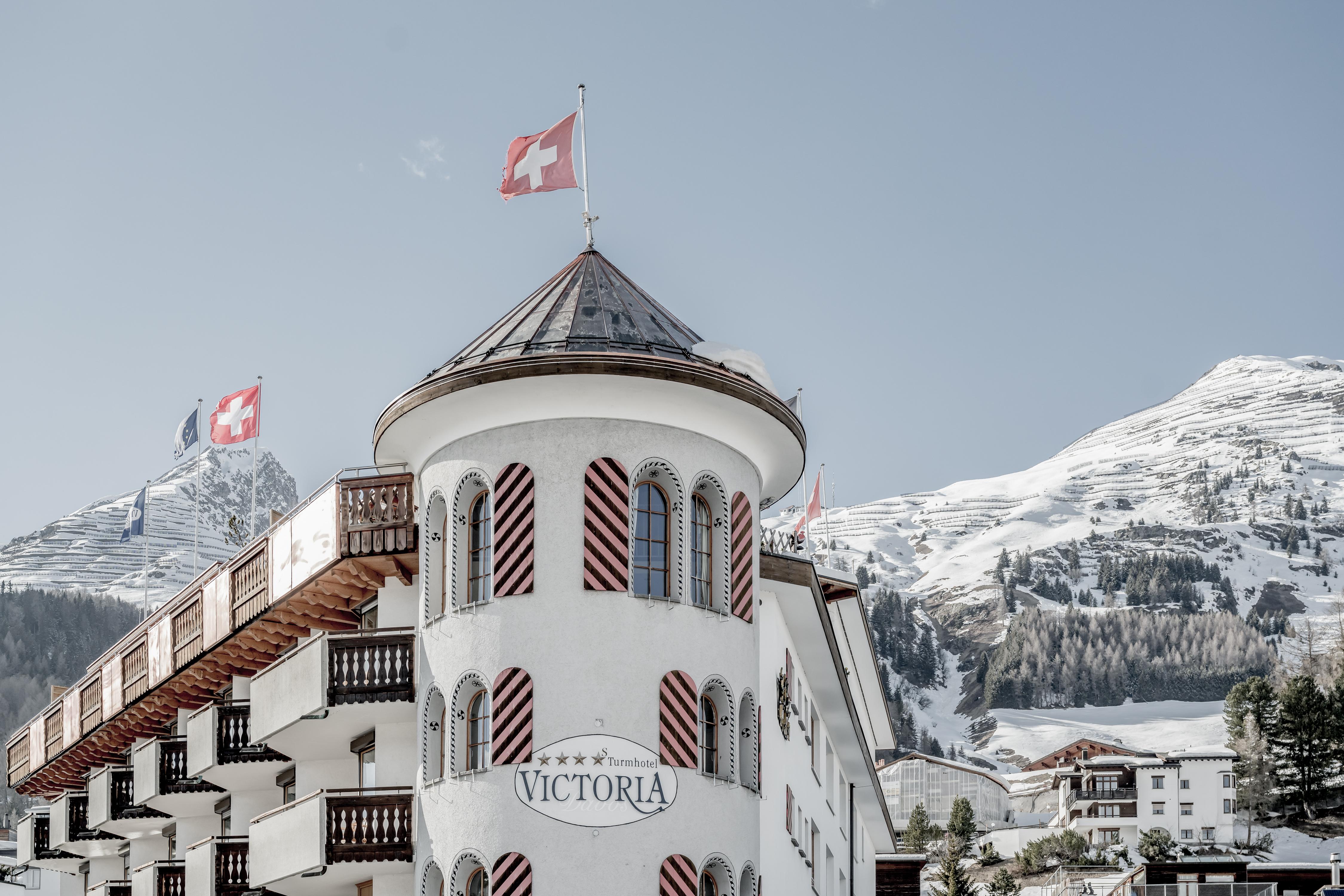 Swiss Quality Turmhotel Victoria Davos Esterno foto